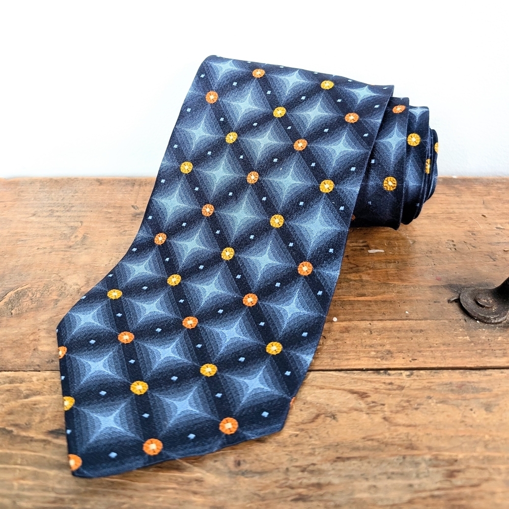 Harry Rosen Blue Woven Silk Tie